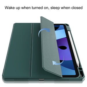 Mutural Pinyue Series PC + TPU Horizontal Flip Leather Case with Holder & Pen Slot & Sleep / Wake-up Function For iPad Air 2022 / 2020 10.9(Mint Green)