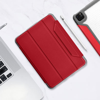 Mutural Yagao Series PC Horizontal Flip Leather Case with Holder & Pen Slot For iPad Air 2022 / 2020 10.9(Red)