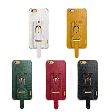 For iPhone SE 2022 / SE 2020 / 8 / 7 Electroplated TPU Crocodile Pattern Leather Case with Wrist Strap(Yellow)