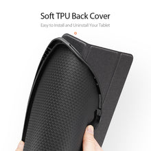 For iPad Pro 12.9 2022 / 2021 / 2020 DUX DUCIS Domo Series Horizontal Flip Magnetic TPU + PU Leather Tablet Case with Three-folding Holder & Pen Slot & Sleep / Wake-up Function(Black)