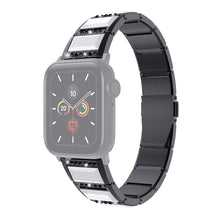 XingYao Series Two-tone Steel Watch Band For Apple Watch Series 8&7 41mm / SE 2&6&SE&5&4 40mm / 3&2&1 38mm(Black+White)