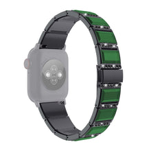 XingYao Series Two-tone Steel Watch Band For Apple Watch Series 8&7 41mm / SE 2&6&SE&5&4 40mm / 3&2&1 38mm(Black+Green)