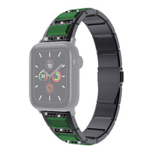 XingYao Series Two-tone Steel Watch Band For Apple Watch Series 8&7 41mm / SE 2&6&SE&5&4 40mm / 3&2&1 38mm(Black+Green)