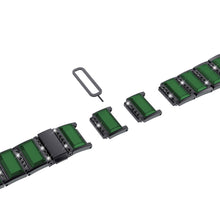 XingYao Series Two-tone Steel Watch Band For Apple Watch Series 8&7 41mm / SE 2&6&SE&5&4 40mm / 3&2&1 38mm(Black+Green)