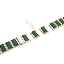 XingYao Series Two-tone Steel Watch Band For Apple Watch Series 8&7 41mm / SE 2&6&SE&5&4 40mm / 3&2&1 38mm(Gold+Green)