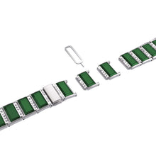 XingYao Series Two-tone Steel Watch Band For Apple Watch Series 8&7 41mm / SE 2&6&SE&5&4 40mm / 3&2&1 38mm(Silver+Green)