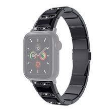 XingYao Series Two-tone Steel Watch Band For Apple Watch Ultra 49mm / Series 8&7 45mm / SE 2&6&SE&5&4 44mm / 3&2&1 42mm(Black+Black)