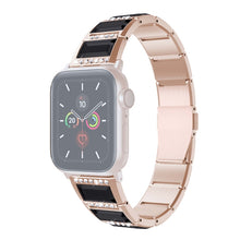 XingYao Series Two-tone Steel Watch Band For Apple Watch Ultra 49mm / Series 8&7 45mm / SE 2&6&SE&5&4 44mm / 3&2&1 42mm(Gold+Black)