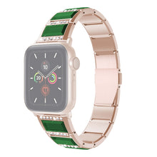 XingYao Series Two-tone Steel Watch Band For Apple Watch Ultra 49mm / Series 8&7 45mm / SE 2&6&SE&5&4 44mm / 3&2&1 42mm(Gold+Green)