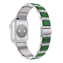 XingYao Series Two-tone Steel Watch Band For Apple Watch Ultra 49mm / Series 8&7 45mm / SE 2&6&SE&5&4 44mm / 3&2&1 42mm(Silver+Green)