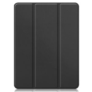 For iPad Pro 12.9 2022 / 2021 Horizontal Flip Honeycomb TPU + PU Leather Tablet Case with Three-folding Holder & Sleep / Wake-up Function & Pen Slot(Black)