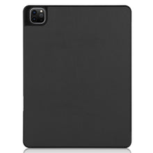 For iPad Pro 12.9 2022 / 2021 Horizontal Flip Honeycomb TPU + PU Leather Tablet Case with Three-folding Holder & Sleep / Wake-up Function & Pen Slot(Black)