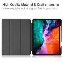 For iPad Pro 12.9 2022 / 2021 Horizontal Flip Honeycomb TPU + PU Leather Tablet Case with Three-folding Holder & Sleep / Wake-up Function & Pen Slot(Black)