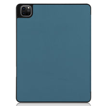 For iPad Pro 12.9 2022 / 2021 Horizontal Flip Honeycomb TPU + PU Leather Tablet Case with Three-folding Holder & Sleep / Wake-up Function & Pen Slot(Dark Green)