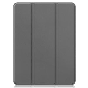 For iPad Pro 12.9 2022 / 2021 Horizontal Flip Honeycomb TPU + PU Leather Tablet Case with Three-folding Holder & Sleep / Wake-up Function & Pen Slot(Grey)