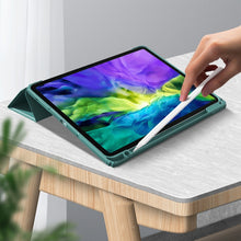 For iPad Pro 11 2022 / 2021 / 2020 Mutural Pinyue Series PC + TPU Horizontal Flip Leather Tablet Case with Holder & Pen Slot & Sleep / Wake-up Function(Dark Green)