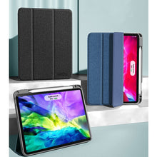 For iPad Pro 12.9 2022 / 2021 / 2020 Mutural YASHI Series TPU + PU Cloth Pattern Texture Horizontal Flip Leather Tablet Case with Three-folding Holder & Pen Slot & Wake-up / Sleep Function(Green)