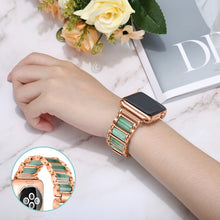 Emerald Stainless Steel Watch Band For Apple Watch Ultra 49mm / Series 8&7 45mm / SE 2&6&SE&5&4 44mm / 3&2&1 42mm(Rose Gold)