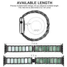Emerald Stainless Steel Watch Band For Apple Watch Series 8&7 41mm / SE 2&6&SE&5&4 40mm / 3&2&1 38mm(Black)