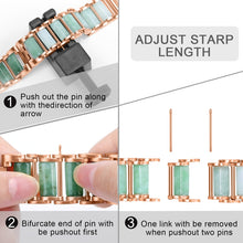 Emerald Stainless Steel Watch Band For Apple Watch Series 7 41mm / 6 & SE & 5 & 4 40mm / 3 & 2 & 1 38mm(Rose Gold)