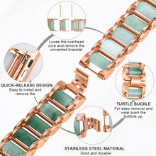 Emerald Stainless Steel Watch Band For Apple Watch Series 7 41mm / 6 & SE & 5 & 4 40mm / 3 & 2 & 1 38mm(Rose Gold)