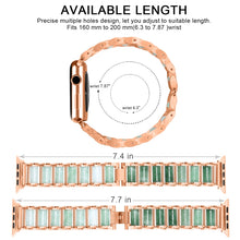 Emerald Stainless Steel Watch Band For Apple Watch Series 7 41mm / 6 & SE & 5 & 4 40mm / 3 & 2 & 1 38mm(Rose Gold)