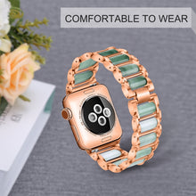 Emerald Stainless Steel Watch Band For Apple Watch Series 7 41mm / 6 & SE & 5 & 4 40mm / 3 & 2 & 1 38mm(Rose Gold)