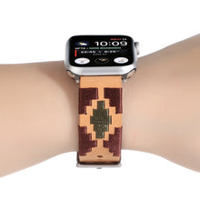 Woven Contrast Leather Watch Band For Apple Watch Ultra 49mm / Series 8&7 45mm / SE 2&6&SE&5&4 44mm / 3&2&1 42mm(Light Brown)