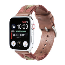 Woven Contrast Leather Watch Band For Apple Watch Ultra 49mm / Series 8&7 45mm / SE 2&6&SE&5&4 44mm / 3&2&1 42mm(Dark Brown)