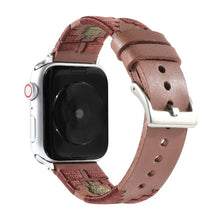 Woven Contrast Leather Watch Band For Apple Watch Ultra 49mm / Series 8&7 45mm / SE 2&6&SE&5&4 44mm / 3&2&1 42mm(Dark Brown)