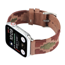 Woven Contrast Leather Watch Band For Apple Watch Ultra 49mm / Series 8&7 45mm / SE 2&6&SE&5&4 44mm / 3&2&1 42mm(Dark Brown)