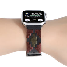 Woven Contrast Leather Watch Band For Apple Watch Series 8&7 41mm / SE 2&6&SE&5&4 40mm / 3&2&1 38mm(Black)