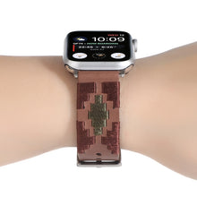 Woven Contrast Leather Watch Band For Apple Watch Series 8&7 41mm / SE 2&6&SE&5&4 40mm / 3&2&1 38mm(Dark Brown)
