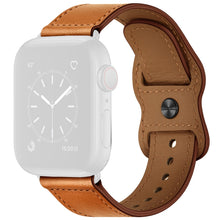 Double Hole Leather Watch Band For Apple Watch Series 7 45mm / 6 & SE & 5 & 4 44mm / 3 & 2 & 1 42mm(Brown)