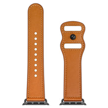 Double Hole Leather Watch Band For Apple Watch Series 7 45mm / 6 & SE & 5 & 4 44mm / 3 & 2 & 1 42mm(Brown)