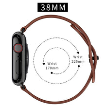 Double Hole Leather Watch Band For Apple Watch Series 7 41mm / 6 & SE & 5 & 4 40mm / 3 & 2 & 1 38mm(Dark Brown Crazy Horse)