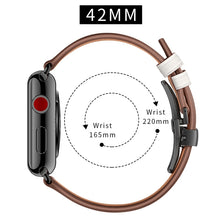 Genuine Leather + Butterfly Black Buckle Watch Band For Apple Watch Series 7 45mm / 6 & SE & 5 & 4 44mm / 3 & 2 & 1 42mm(White)