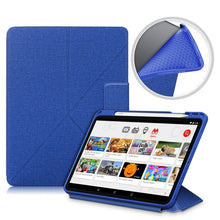 For iPad Air 2022 / 2020 10.9 / Pro 11 (2018) Cloth Texture Multi-folding Horizontal Flip PU Leather Shockproof Case with Holder & Sleep / Wake-up Function(Blue)