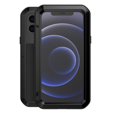 For iPhone 12 mini LOVE MEI Metal Shockproof Waterproof Dustproof Protective Case (Black)