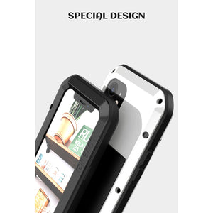 For iPhone 12 LOVE MEI Metal Shockproof Waterproof Dustproof Protective Case(Black)