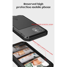 For iPhone 12 LOVE MEI Metal Shockproof Waterproof Dustproof Protective Case(Red)
