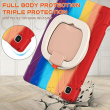 For iPad 9.7 inch (2018/2017) Silicone + PC Protective Case with Holder & Shoulder Strap(Colorful Red)