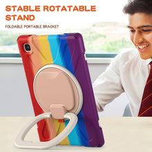 For iPad 9.7 inch (2018/2017) Silicone + PC Protective Case with Holder & Shoulder Strap(Colorful Red)