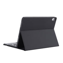 YT098B-A Detachable Candy Color Skin Feel Texture Round Keycap Bluetooth Keyboard Leather Case with Touch Control For  iPad Air 4 10.9 2020 / Air 5 10.9 2022 (Black)