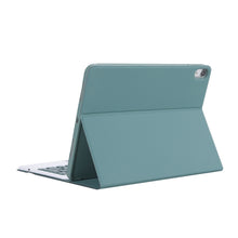 YT098B-A Detachable Candy Color Skin Feel Texture Round Keycap Bluetooth Keyboard Leather Case with Touch Control For  iPad Air 4 10.9 2020 / Air 5 10.9 2022 (Dark Green)