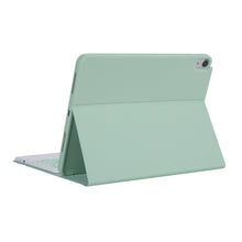 YT098B-A Detachable Candy Color Skin Feel Texture Round Keycap Bluetooth Keyboard Leather Case with Touch Control For  iPad Air 4 10.9 2020 / Air 5 10.9 2022 (Light Green)