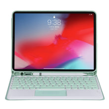 YT098B-A Detachable Candy Color Skin Feel Texture Round Keycap Bluetooth Keyboard Leather Case with Touch Control For  iPad Air 4 10.9 2020 / Air 5 10.9 2022 (Light Green)
