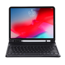 YT098B Detachable Candy Color Skin Feel Texture Round Keycap Bluetooth Keyboard Leather Case For iPad Air 4 10.9 2020 / Air 5 10.9 2022 (Black)