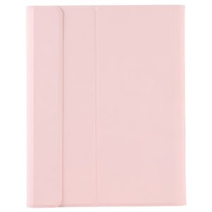 YT098B Detachable Candy Color Skin Feel Texture Round Keycap Bluetooth Keyboard Leather Case For iPad Air 4 10.9 2020 / Air 5 10.9 2022 (Pink)