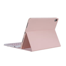 YT098B Detachable Candy Color Skin Feel Texture Round Keycap Bluetooth Keyboard Leather Case For iPad Air 4 10.9 2020 / Air 5 10.9 2022 (Pink)
